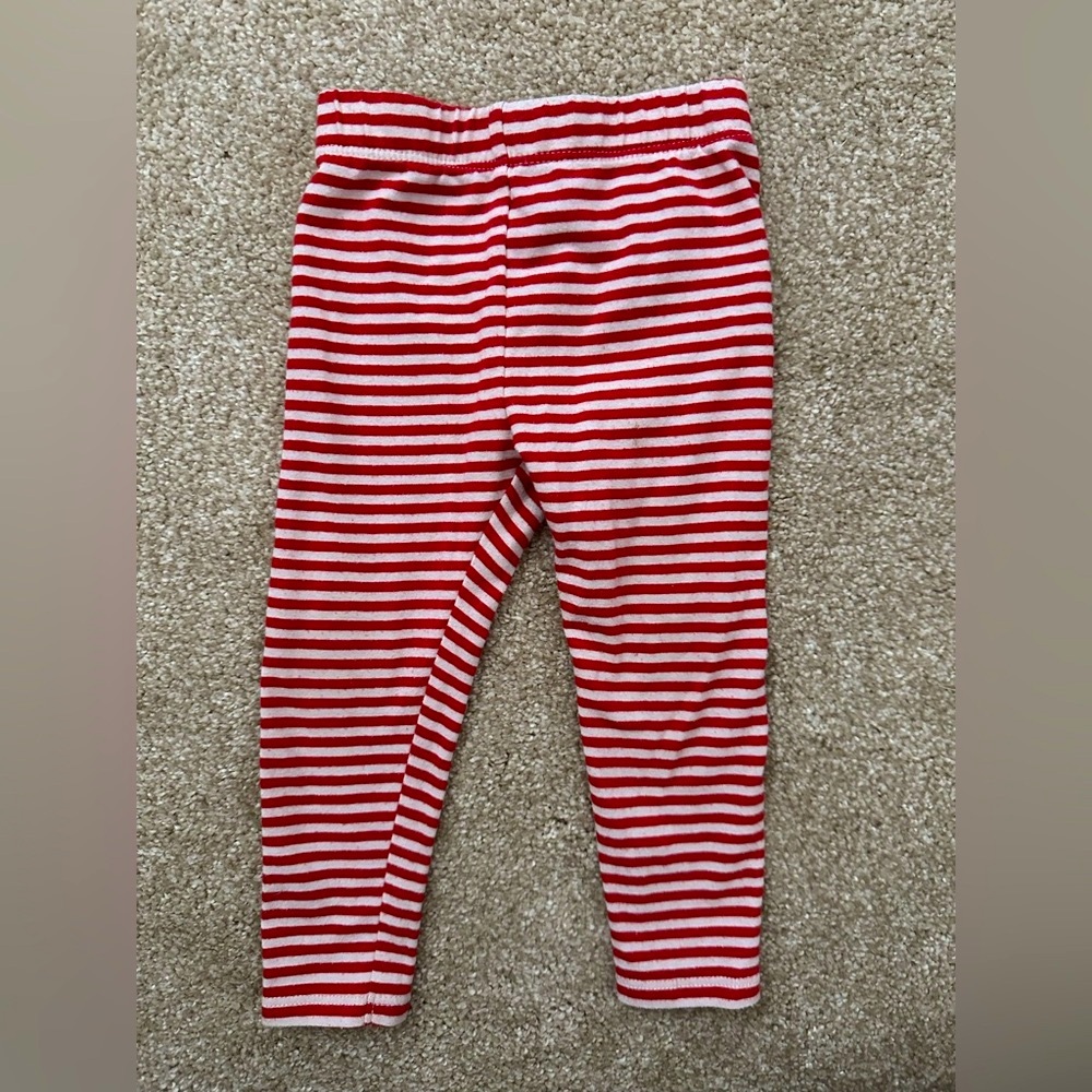 Red and White Striped Leggings